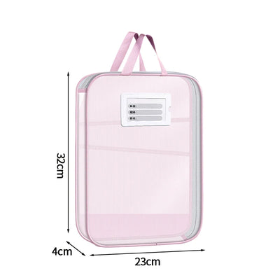 3 Layers Stationery Storage Bag Stationery Mesh Zipper Bag File Folders Large Capacity Storage Bags School Office Organizer 파우치