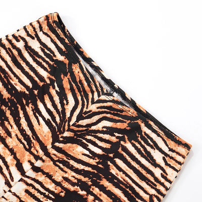 Tiger Print Stretch High-Waisted Pants