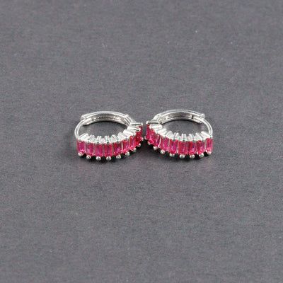 Fashion Multicolor Zircon Crystal Small Hoop Earrings Women Stainless Steel Flower Square Cartilage Earring Piercing Jewelry