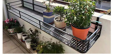 Elegant European-Style Flower Stand Expansive Iron Art Balcony Rail Organizer Decorative Hanging Pot Holder Urban Green Space