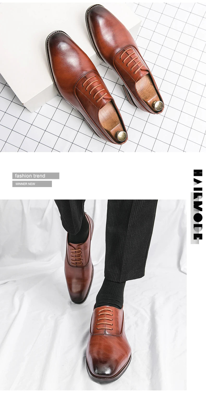 Fashion Business Dress Men Shoes 2020 New Classic Leather Men's Formal Shoes Comfortable Slip On Dress Shoes Men Oxfords Size 46