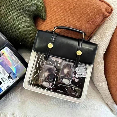 New Japanese Jk Itabag Harajuku Pain Bag For Women PU Transparent Pocket Itabag High School Girls Uniform JK Ita backpack