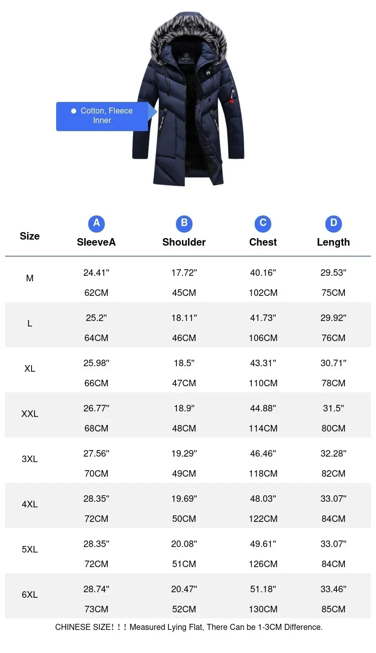 DIMUSI Winter Men's Long Jacket Fashion Men Fur Collar Thermal Classic Coats Casual Warm Windbreaker Padded Jackets Men Clothing