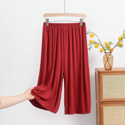Plus size XL to 8XL Women's Modal pant calf-length summer Capri Pants wide leg pants short pants casual homewear