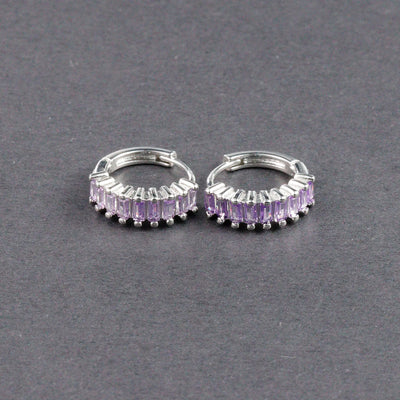 Fashion Multicolor Zircon Crystal Small Hoop Earrings Women Stainless Steel Flower Square Cartilage Earring Piercing Jewelry