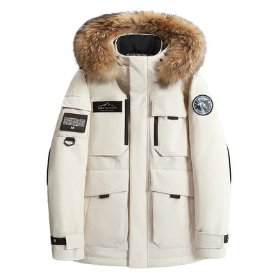 Fashion Parkas Male Casual Warm Down Jackets New Winter Mens Hooded Fur Collar Duck Down Coats High Quality Waterproof Coats