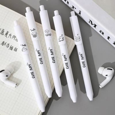 5 Pcs/set Lovely Puppy Cute Stationery Writing Pen Quick Drying Simple Model Press Gel Pen For Student Office School Supplies