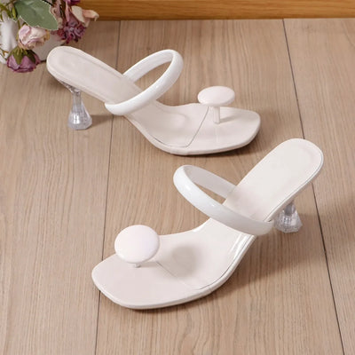 Women Slippers Outdoor Luxury Party Shoes Women 2025 New Summer High Heels Sandals Designer Slippers High Heels Slides Women