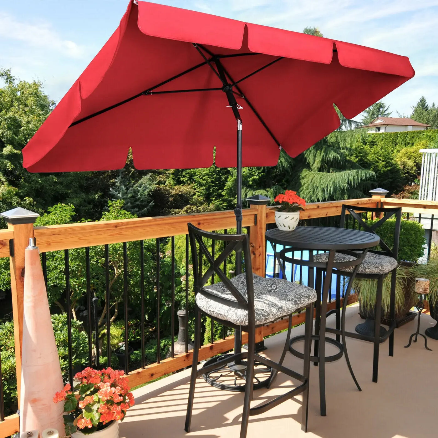 Rectangular Parasol Canopy Sun Umbrella Keep Cool UV Protection Foldable for Patio Household Market Outdoor Umbrella Rainproof