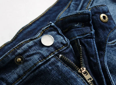 Jeans Men Long Pencil Pants Denim Pant High Waist Slim Fit Simple Zipper Splice Casual Regular Autumn Winter Straight Trousers