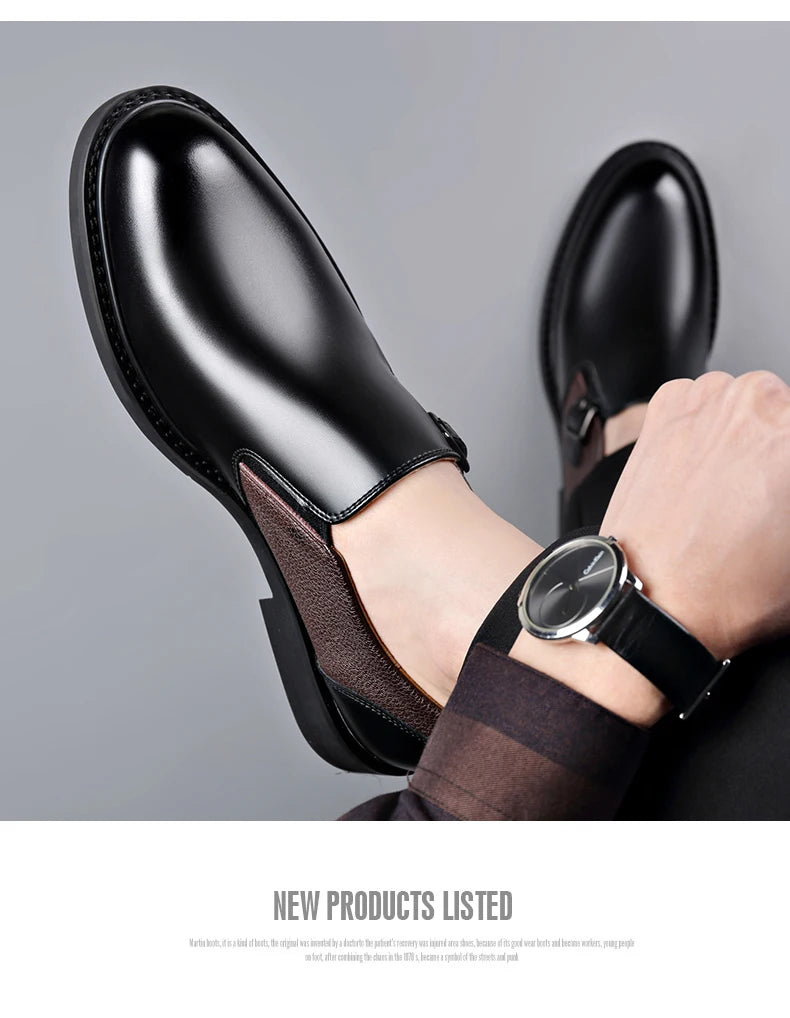 Men's Business Dress Leather Shoes Men's Soft-soled Leather One-pedal 2025 New High-end Casual Shoes Dress for Men Sneakers