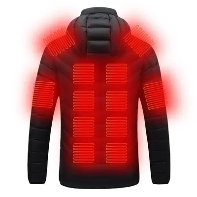 21 Areas Electric Winter Heated Jacket Men's Women's Motorcycle Jacket USB Heating Jacket Heated Vest Moto Thermal Coat Clothing