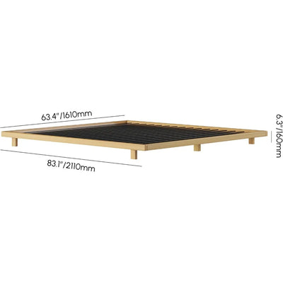 homary japanese style king floor bed frame, 5.9" low profile tatami platform bed with carbon steel slats & wood-finished metal f