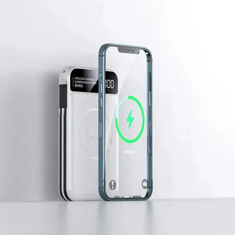 Xiaomi Emergency 50000mah Wireless Charging Power Bank Magnetic Charging Built-in Wire Mobile Phone Battery For IPhone Magsafe