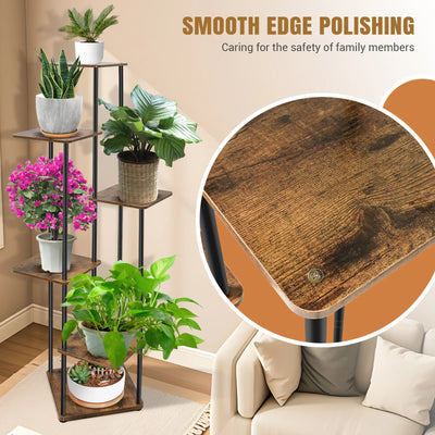 4/5/6Tier Metal Wood Plant Stand Shelf for Multiple Plants Small Corner Flower Stand for Patio Garden Balcony Living Room