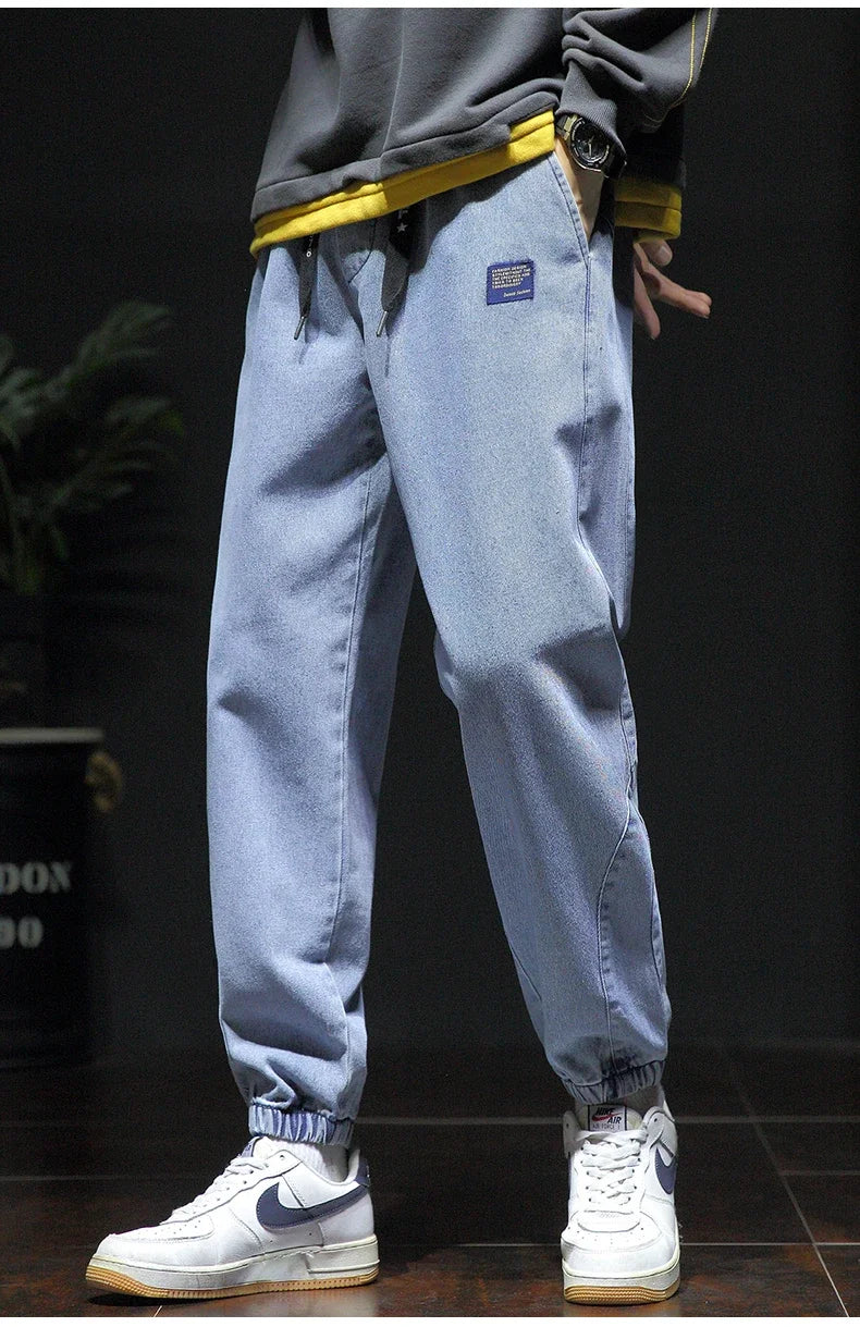 New Style Spring Summer Black Blue Cargo Jeans Men Streetwear Denim Jogger Pants Male Baggy Harem Jean Trousers Large Size M-8XL