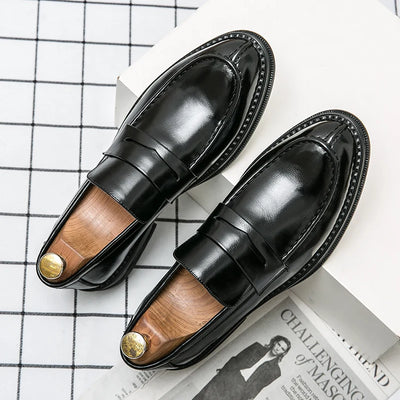 Premium Silver Business Shoes Men's Oxford Shoes Leather Brand Loafers Slip On High Quality Wedding Shoes Soft Sole Dress Shoes