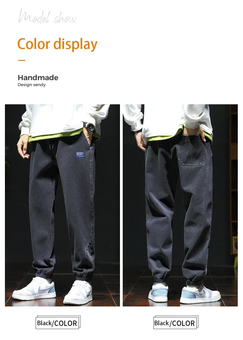 New Style Spring Summer Black Blue Cargo Jeans Men Streetwear Denim Jogger Pants Male Baggy Harem Jean Trousers Large Size M-8XL