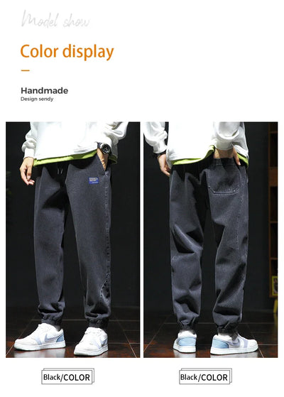 New Style Spring Summer Black Blue Cargo Jeans Men Streetwear Denim Jogger Pants Male Baggy Harem Jean Trousers Large Size M-8XL