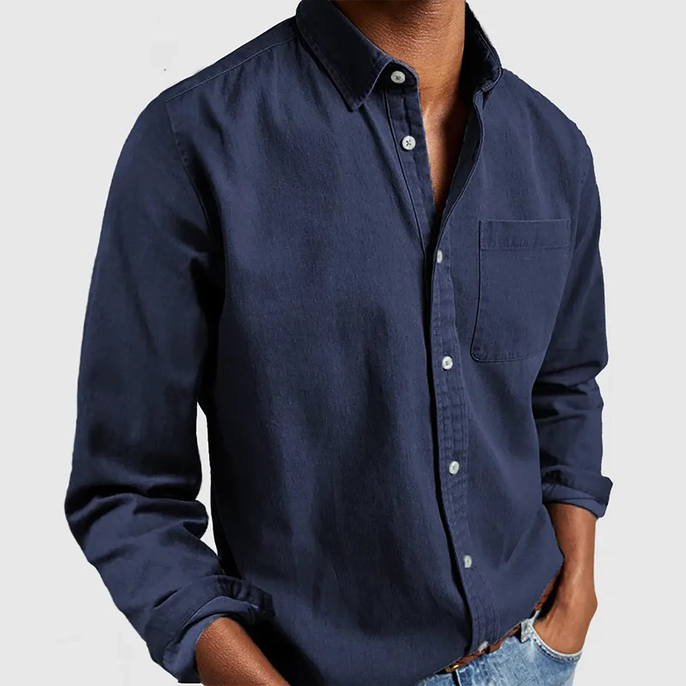 Loose Shirts Men'S Lightweight Long Sleeved Shirt Spring Summer Men'S Casual Cotton Linen Solid Color Long Sleeve Shirts