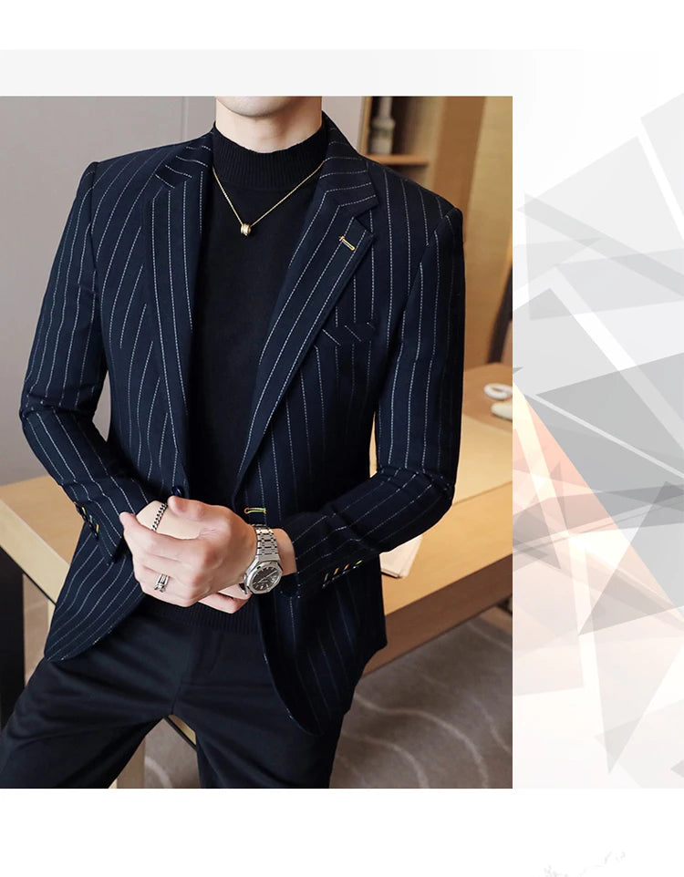 2024 Slim Fit Men's Wedding Casual Suit High-End All-in-One Handsome Two Button Fashion Boutique Single West Coat S-5XL