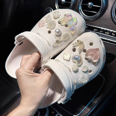 Shoe Charms for Hole Shoe Accessories Artificial Crystal Shoe Buckle Decoration Charm Set Kids Party Xmas Gifts