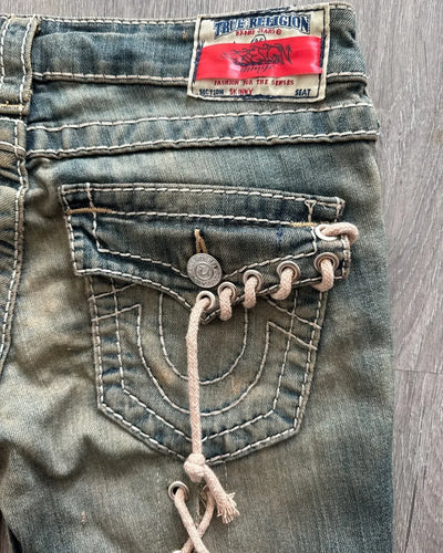 High Waisted Y2k Jeans Retro Blue Ripped Jeans for Women Line Sewn Gothic Punk Trumpet Jeans Casual Slim Streetwear Trousers