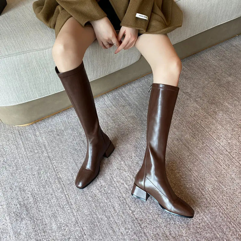Warm Brown Long Boots