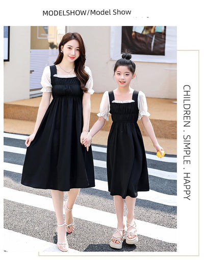 Classy Fried Street Parent-Child Clothes 2025 Summer New Skirt Seaside Holiday Girl Dress Mother-Daughter Matching Outfit Fashionable