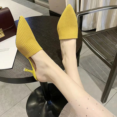 Comemore 2025 New Women's Summer Mules Fashion Female Flipflop Yellow Office Slippers Flat Sandals Women Spring Slides Shoes 43