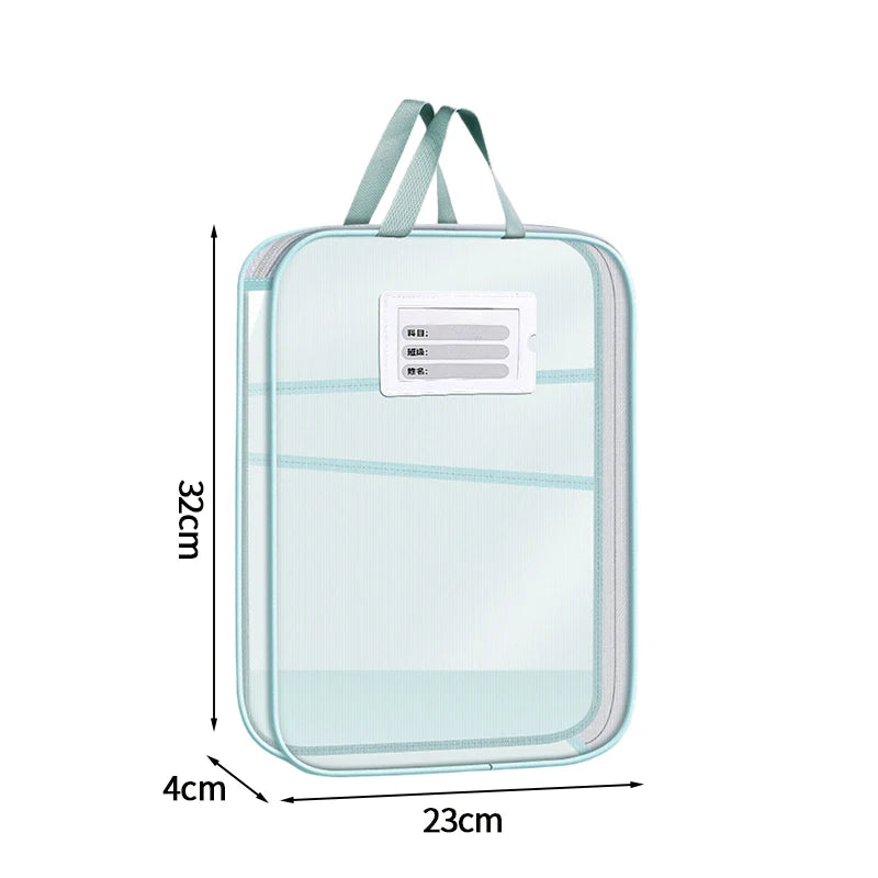 3 Layers Stationery Storage Bag Stationery Mesh Zipper Bag File Folders Large Capacity Storage Bags School Office Organizer 파우치