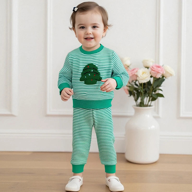 Adorable Baby Boys Girls Thanksgiving Costumes Turkey Tree Ghost Pumpkin Embroidery Hoodies and Pants 2Pcs Outfit Set for Fall