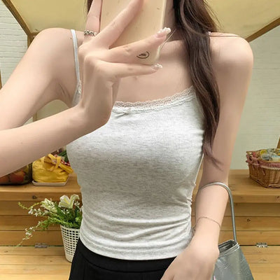White Lace Bow Camisole
