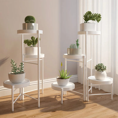 Foldable Corner Plant Stand Indoor Outdoor Tiered Plant Shelf Foldable Flower Holder Display Rack for Garden Patio Balcony