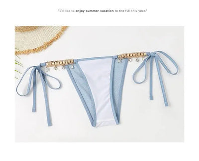 Wire Free Brand Swimwear Women Swimsuit Sexy Halter 3 Pieces Bikinis Set Swimming Beach Suit Beachwear 2025 Summer Brazilian