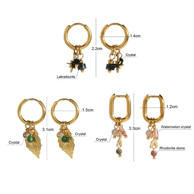 YACHAN 18K Gold Plated Stainless Steel Hoop Earrings for Women Tap Texture Metal Pearl Charms Earring Trendy Jewelry Gift
