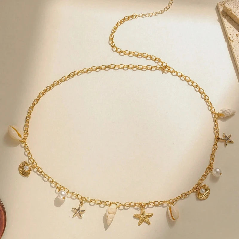 Loe| New Trendy Waist Belly Chain for Women Summer Beach Sexy Simple Body Chain Vacation Jewelry Accessories Punk