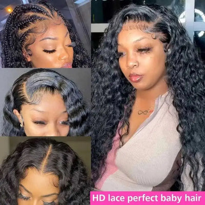 200% Hair Wigs Human Hair Deep Wave 13x4 Lace Frontal Wig Water Wave 4x4 Lace Closure Pre Plucked 13X6 HD Lace Frontal Wig