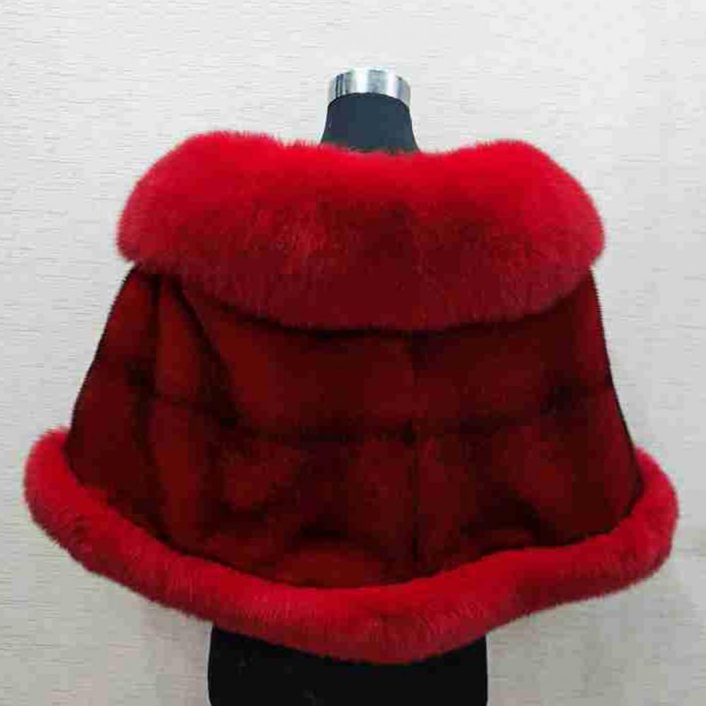 Luxury Fur Women Poncho Fluffy Shawl Fur Evening Dress Shawl Wedding Banquet Shawl Dress Shawl Plush Cape Coat Women Jackets