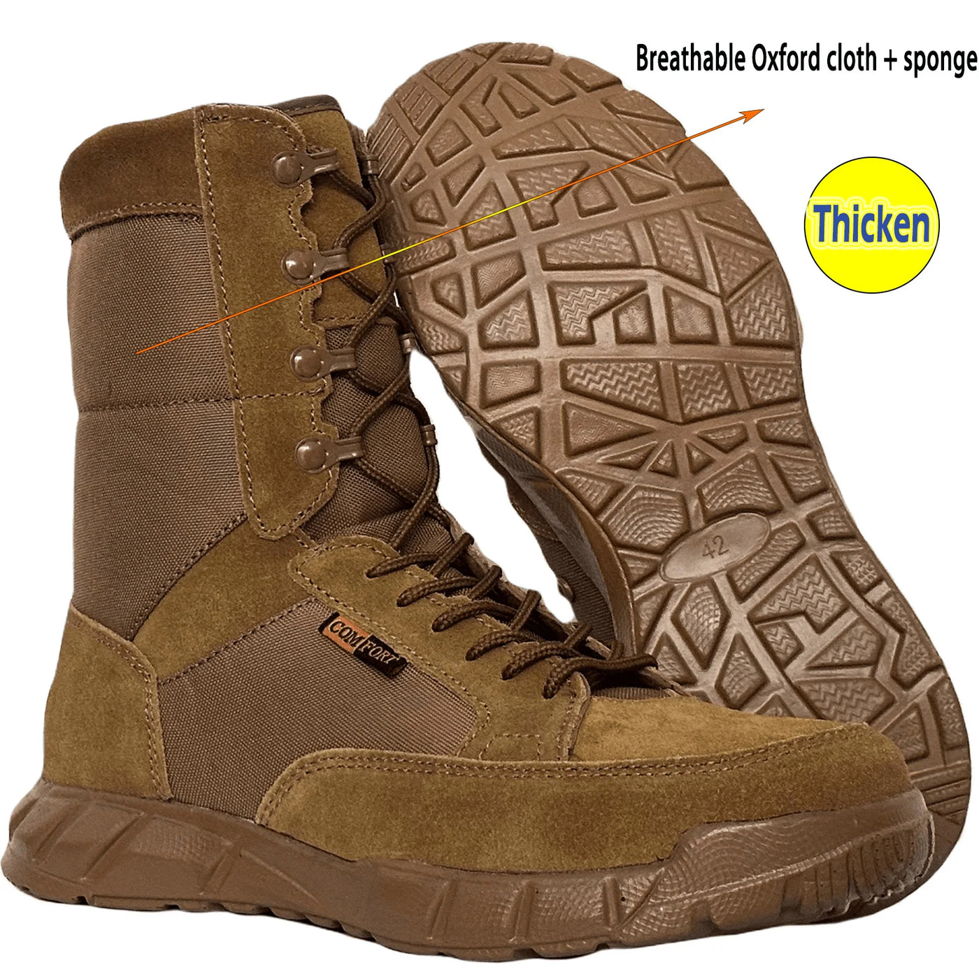 Lightweight Mans Tactical Boots Combat Anti-Collision Training Lace Up Waterproof Outdoor Hiking Breathable Shoe