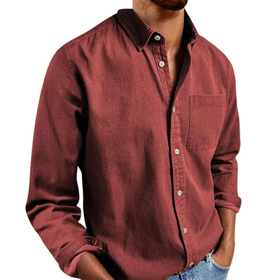 Loose Shirts Men'S Lightweight Long Sleeved Shirt Spring Summer Men'S Casual Cotton Linen Solid Color Long Sleeve Shirts