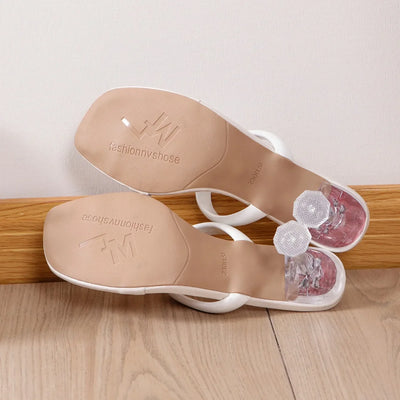 Women Slippers Outdoor Luxury Party Shoes Women 2025 New Summer High Heels Sandals Designer Slippers High Heels Slides Women