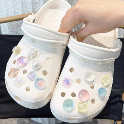 Shoe Charms for Hole Shoe Accessories Artificial Crystal Shoe Buckle Decoration Charm Set Kids Party Xmas Gifts
