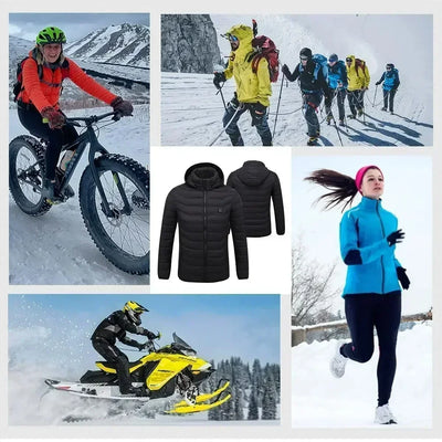 21 Areas Electric Winter Heated Jacket Men's Women's Motorcycle Jacket USB Heating Jacket Heated Vest Moto Thermal Coat Clothing