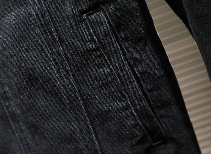 Jeans Coat for Men Black Autumn Denim Jackets Man High Quality Winter 2024 Low Cost Joker Fashion Large Size Menswear New in Y2k