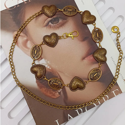 Designer Belts For Women High Quality Y2K Goth Female Waist Tassel Belly Dance Waist Chain Adjustable Long Golden Belt Punk