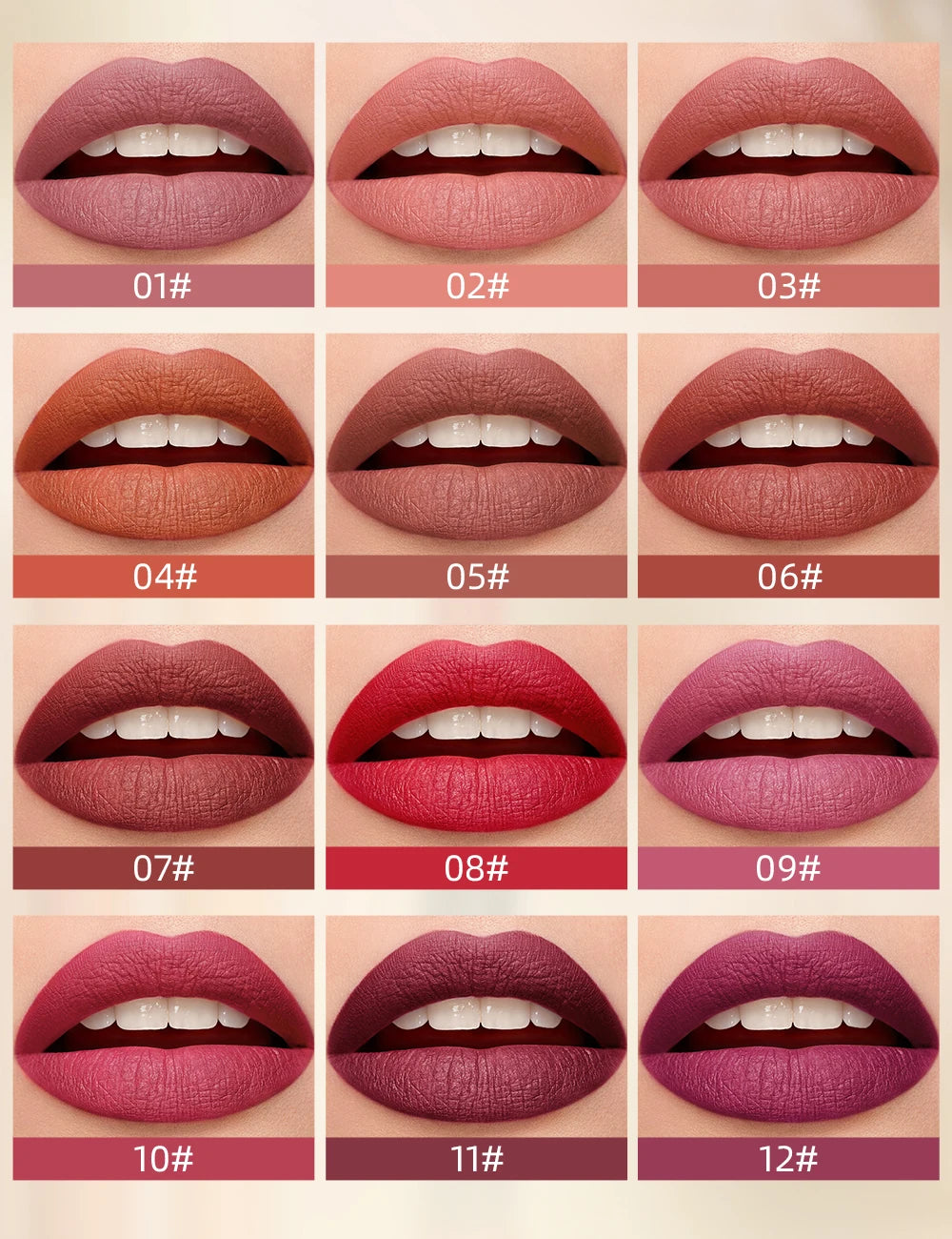 New Velvet Matte Lipstick Long Lasting Waterproof Lipstick Non-Stick Cup Lip Stain Tint Cosmetics Lip Pencil Liner Makeup