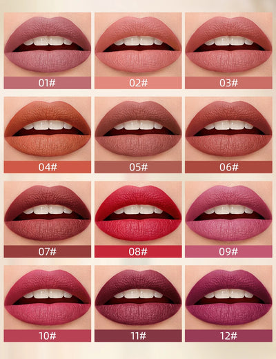 New Velvet Matte Lipstick Long Lasting Waterproof Lipstick Non-Stick Cup Lip Stain Tint Cosmetics Lip Pencil Liner Makeup