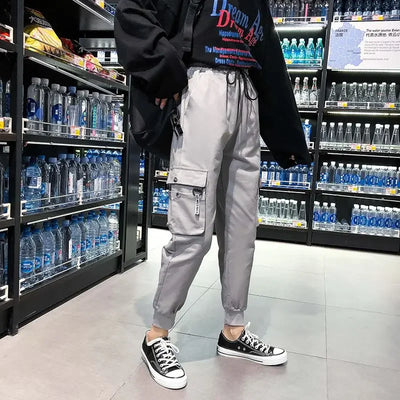 Hip Hop Women's Sweatpants Sports Fashion Cargo Pants Female Korean Harem Pants Black Loose Casual Joggers Plus Size Trousers