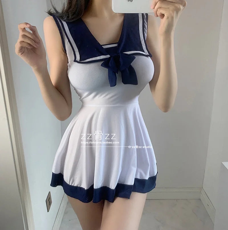 2020 New WOMENGAGA Sexy Bow Tie Slim Patchwork Square Collar Sexy Sleeveless Base Tank Vest Mini Dress Girl Female QW845